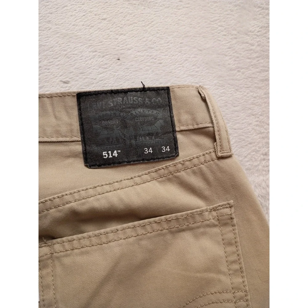 Levis 514 Straight Fit Khaki Tan Pants Men's Cotton Twill Chinos Five Pocket